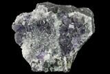 Purple Cuboctahedral Fluorite Crystals with Quartz - China #146648-1